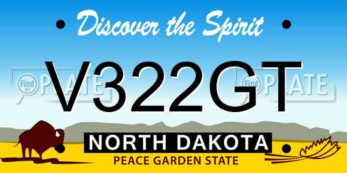 V322GT North Dakota License Plate
