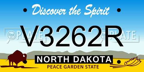 V3262R North Dakota License Plate