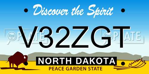 V32ZGT North Dakota License Plate
