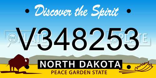 V348253 North Dakota License Plate
