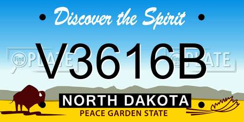 V3616B North Dakota License Plate