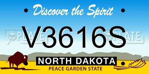 V3616S North Dakota License Plate