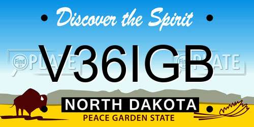 V36IGB North Dakota License Plate