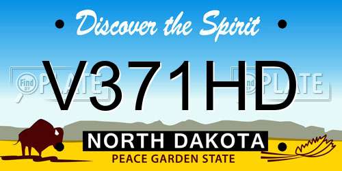 V371HD North Dakota License Plate