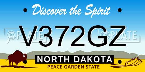 V372GZ North Dakota License Plate