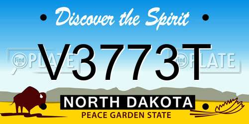 V3773T North Dakota License Plate
