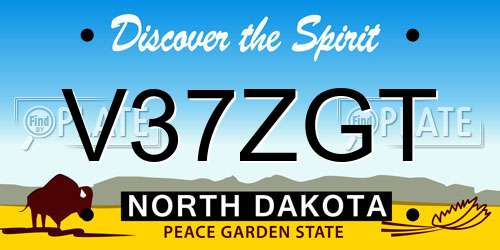 V37ZGT North Dakota License Plate