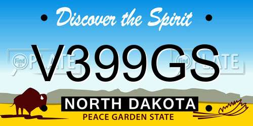 V399GS North Dakota License Plate