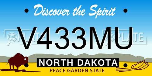 V433MU North Dakota License Plate