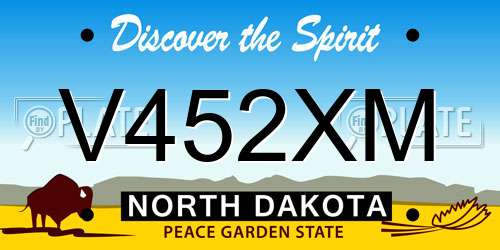 V452XM North Dakota License Plate