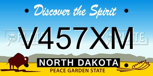 V457XM North Dakota License Plate