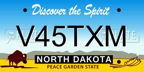 V45TXM North Dakota License Plate