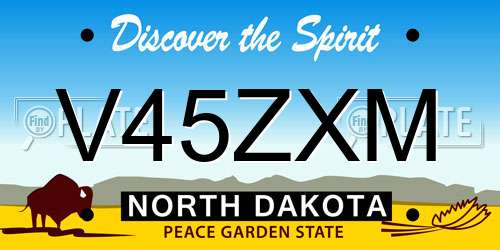V45ZXM North Dakota License Plate