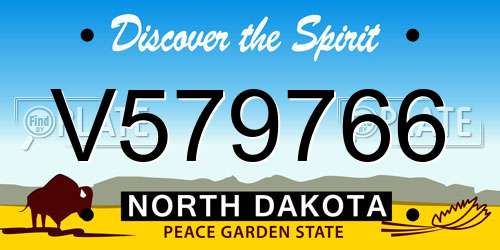 V579766 North Dakota License Plate