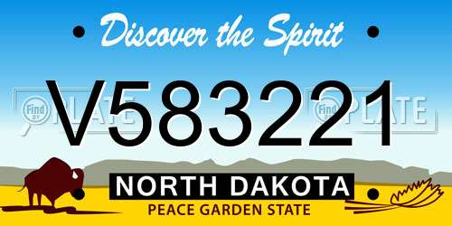 V583221 North Dakota License Plate
