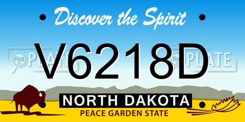 V6218D North Dakota License Plate