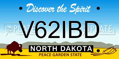 V62IBD North Dakota License Plate