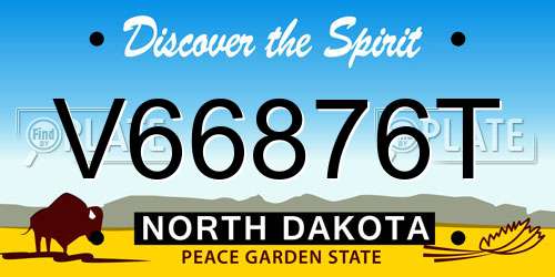 V66876T North Dakota License Plate