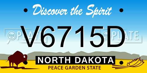 V6715D North Dakota License Plate