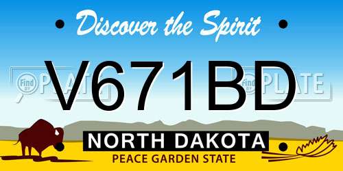 V671BD North Dakota License Plate