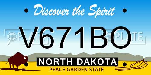 V671BO North Dakota License Plate