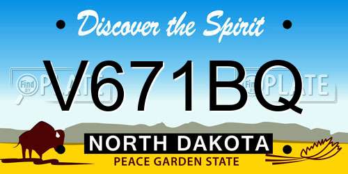 V671BQ North Dakota License Plate