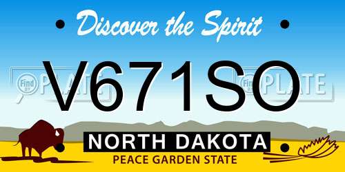 V671SO North Dakota License Plate