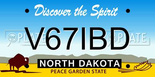 V67IBD North Dakota License Plate