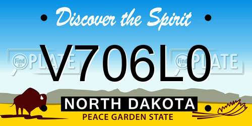 V706L0 North Dakota License Plate