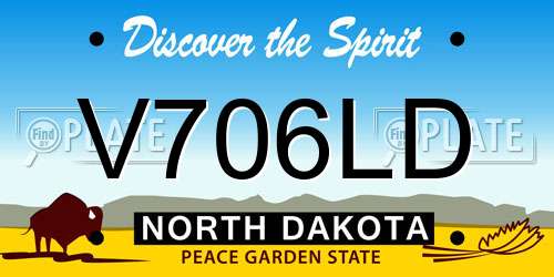 V706LD North Dakota License Plate