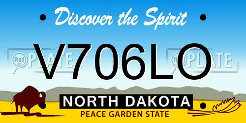 V706LO North Dakota License Plate