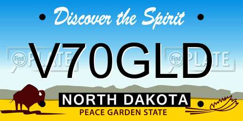 V70GLD North Dakota License Plate