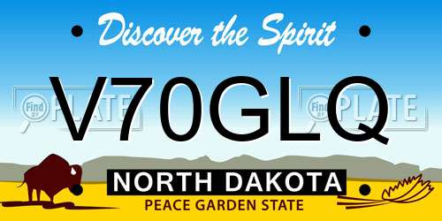 V70GLQ North Dakota License Plate