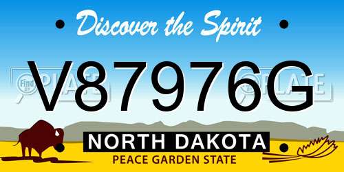 V87976G North Dakota License Plate