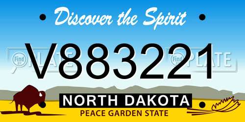 V883221 North Dakota License Plate