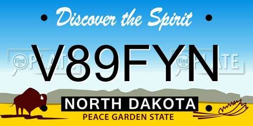 V89FYN North Dakota License Plate