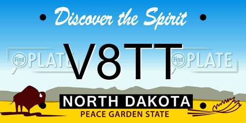 V8TT North Dakota License Plate