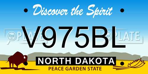 V975BL North Dakota License Plate