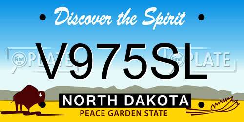 V975SL North Dakota License Plate