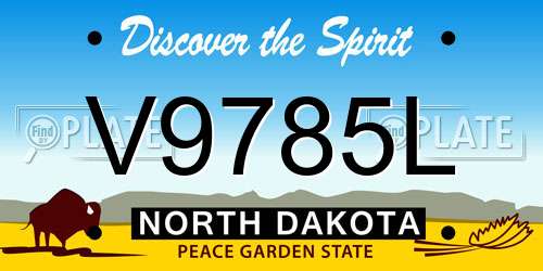 V9785L North Dakota License Plate