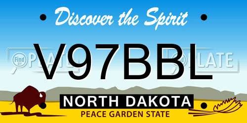 V97BBL North Dakota License Plate