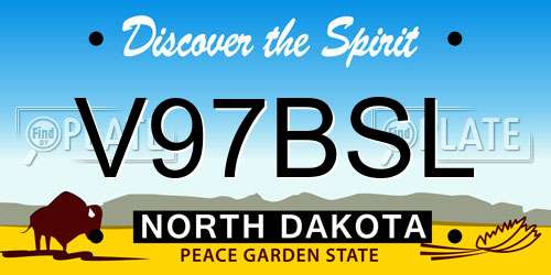 V97BSL North Dakota License Plate