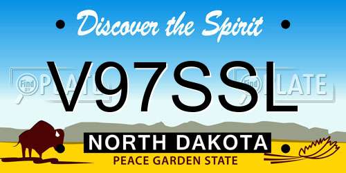 V97SSL North Dakota License Plate