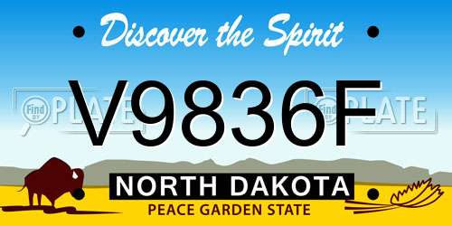 V9836F North Dakota License Plate