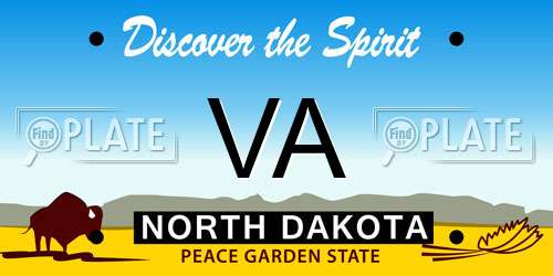 VA North Dakota License Plate