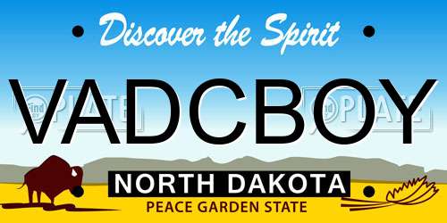 VADCBOY North Dakota License Plate