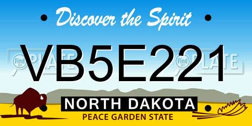 VB5E221 North Dakota License Plate