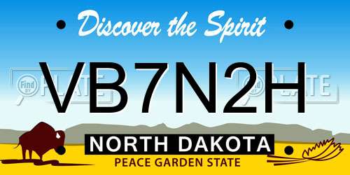 VB7N2H North Dakota License Plate