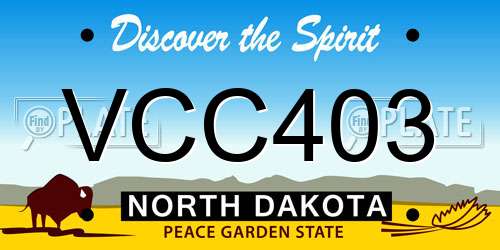 VCC403 North Dakota License Plate