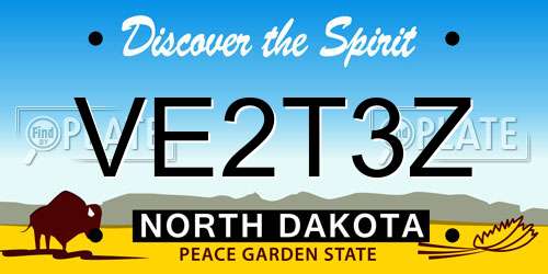 VE2T3Z North Dakota License Plate